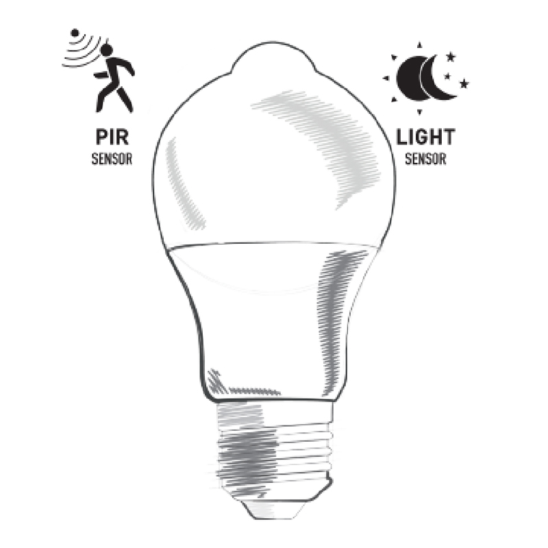 Bohlam LED Sensor Gerak A60 PIR